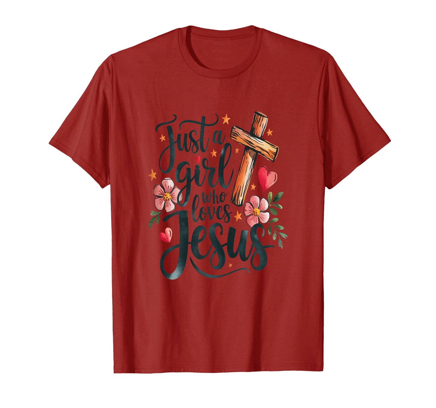 Just a Girl Who Loves Jesus For Girls Kids Christian Christ T-Shirt