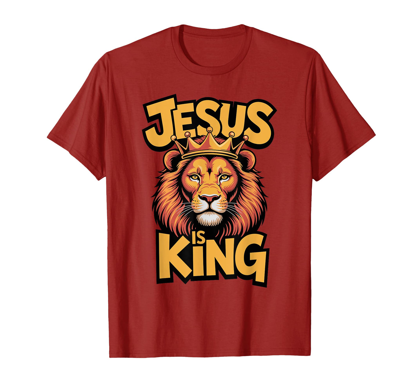 Jesus Is King Religious God Christian Faith Lion T-Shirt