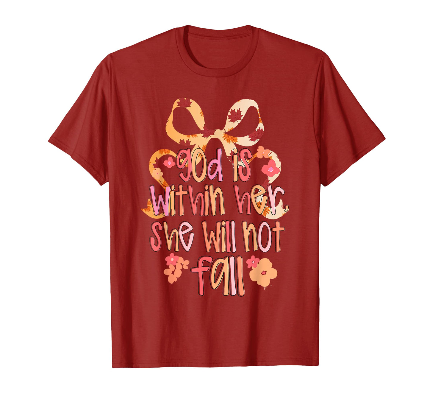 God is Within Her Christian Coquette Bible Verse T-Shirt