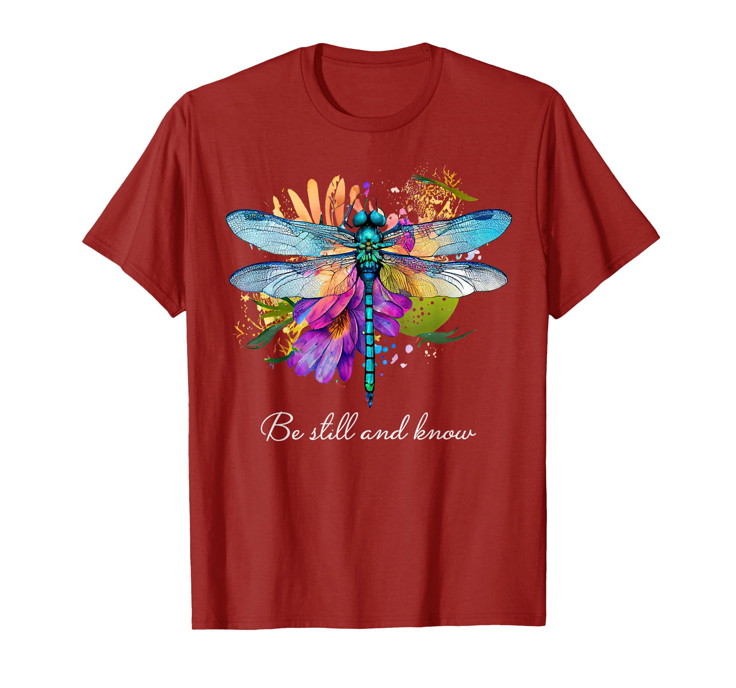Be still and know Floral Dragonfly Christian Summer T-Shirt for Men Women Kids