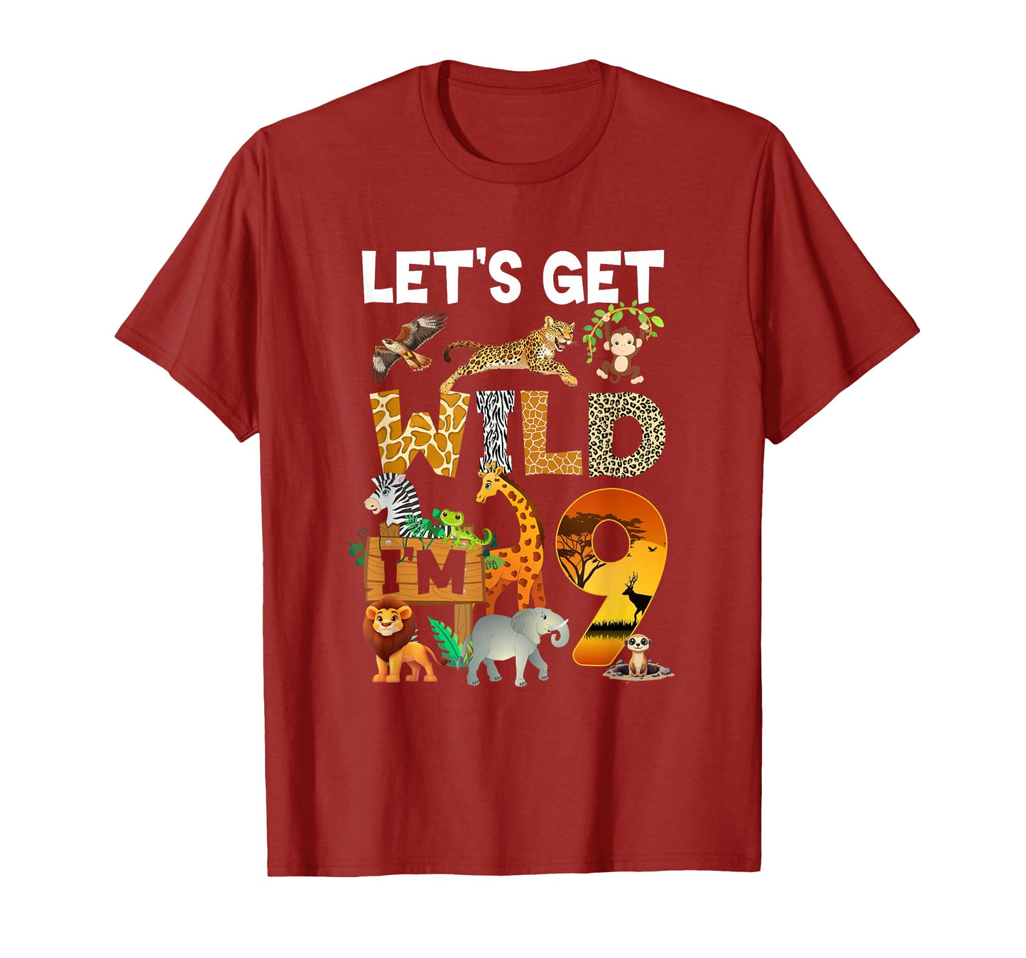 9 Year Old Zoo Birthday Safari Jungle Animal 9Th Bday T-Shirt