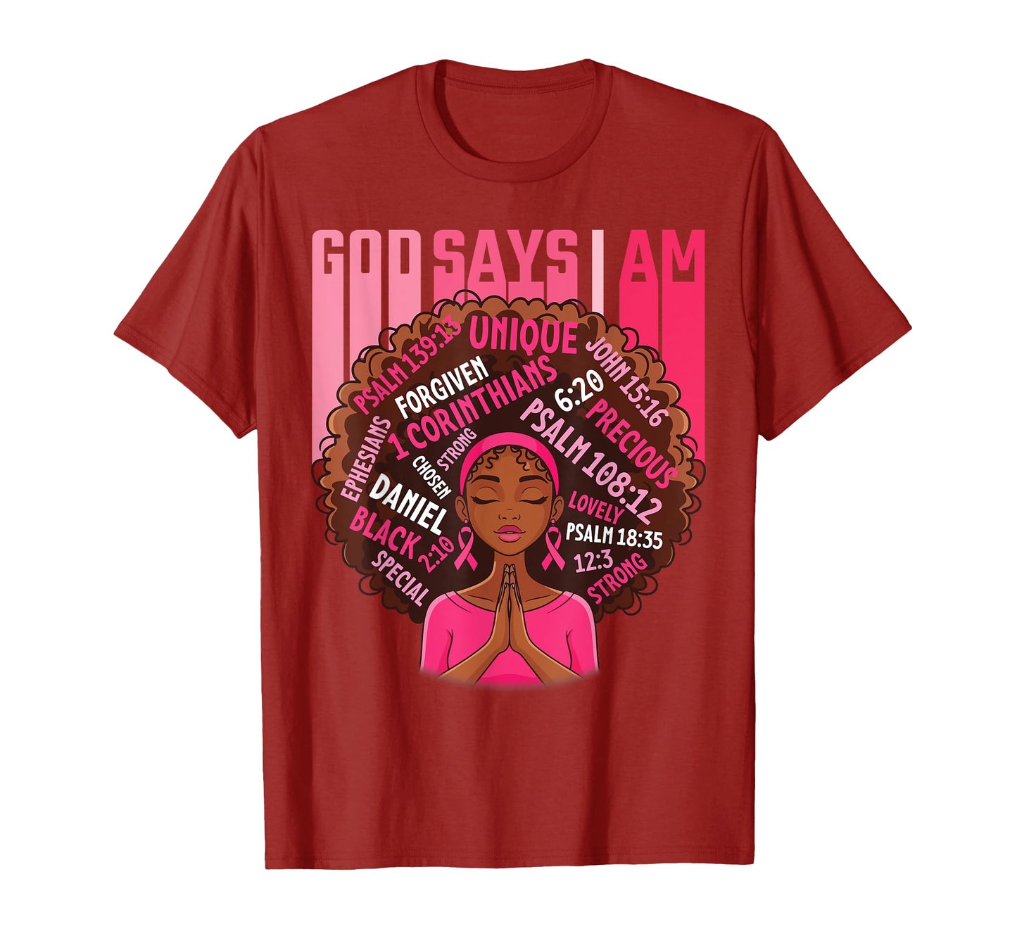 Cute Girl God Says I'm Blessed Survivor Breast Cancer Prayer T-Shirt