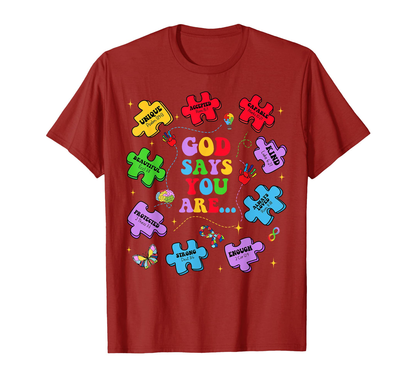 God Say You Are Autism Christian Jesus Bible Verse Religious T-Shirt
