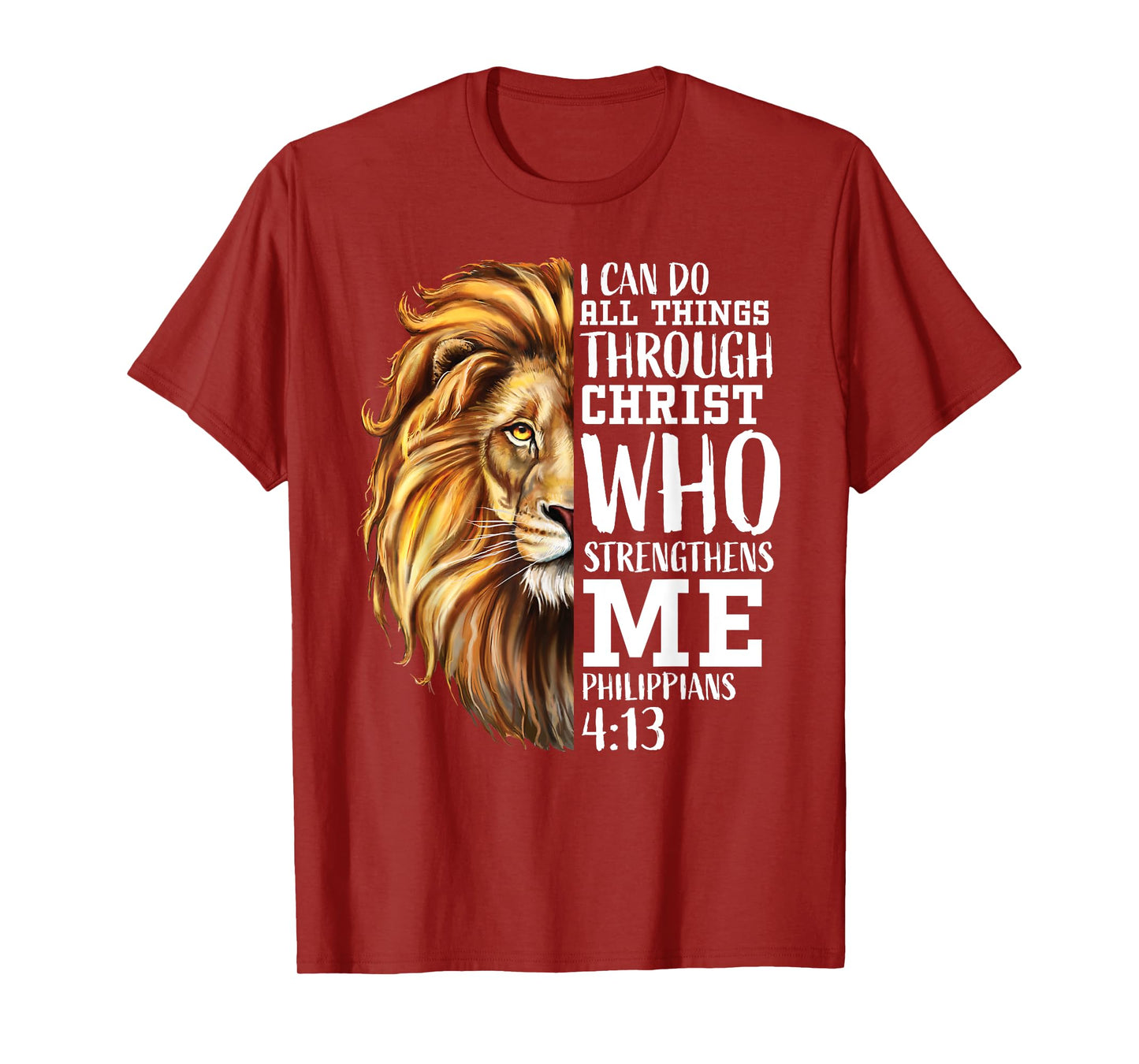 Christian Bible Verse Sayings Religious Gifts Him Lion Judah T-Shirt