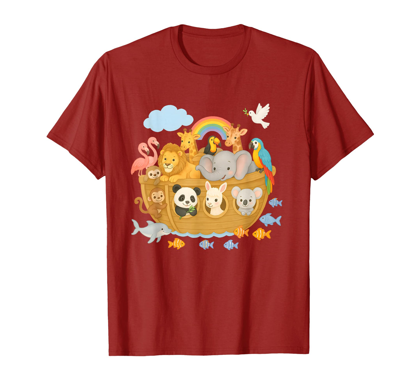 Cute Archa Noah Animal Boat Bible Story Children's Design T-Shirt