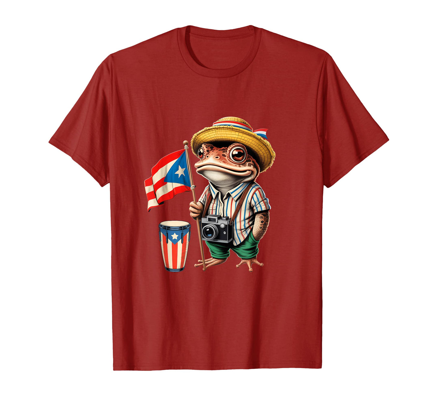 Coqui Frog Puerto Rico Puerto Rican Flag Taino Boricua T-Shirt