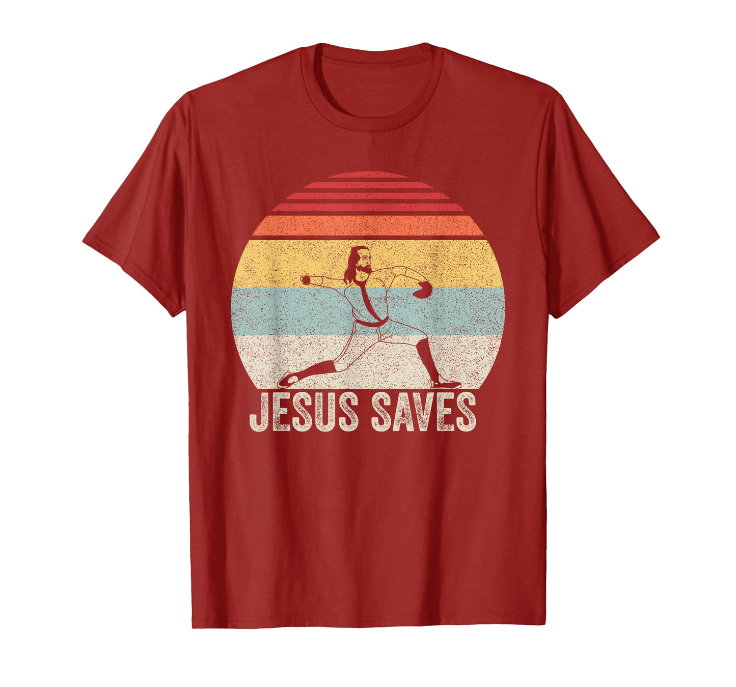 Retro Jesus Saves Baseball Shirt Religious Christian Faith T-Shirt