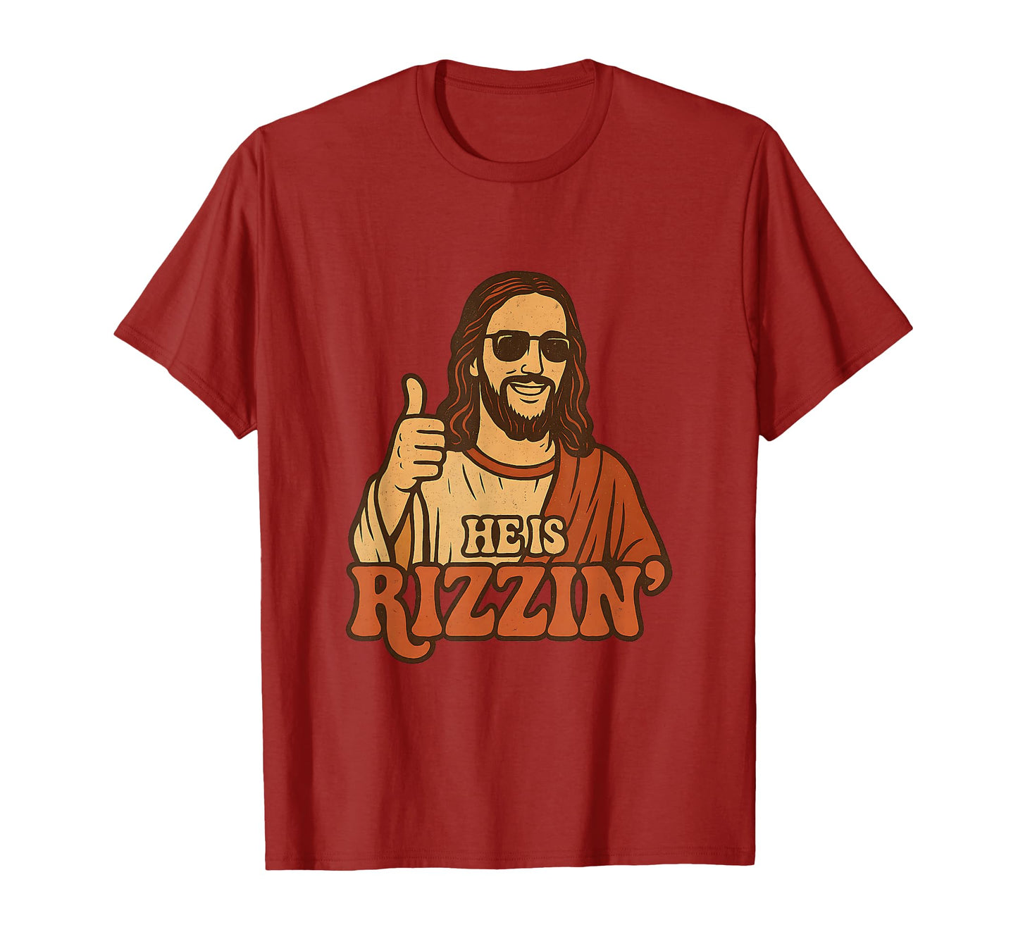 He is Rizzin Funny Jesus Christ Christian Meme Rizz Retro T-Shirt