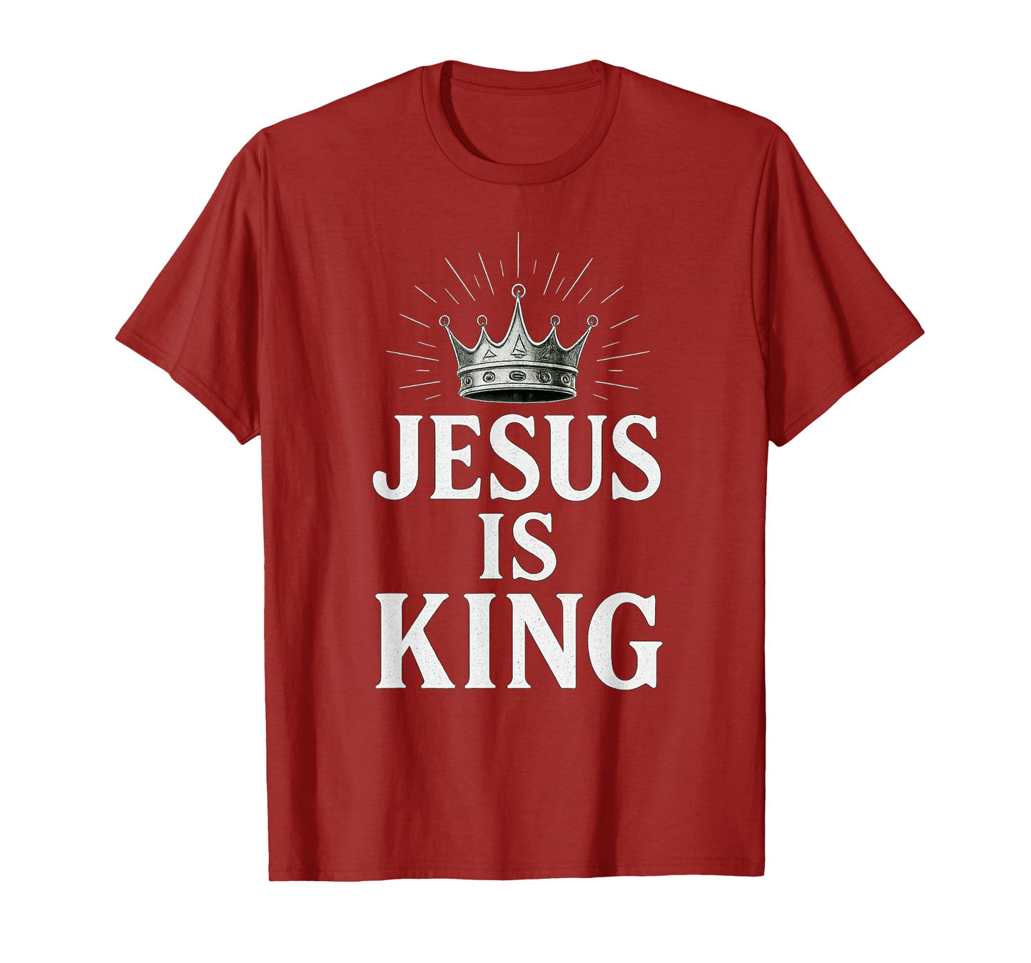 Jesus is King Crown Christian T-Shirt, White T-Shirt
