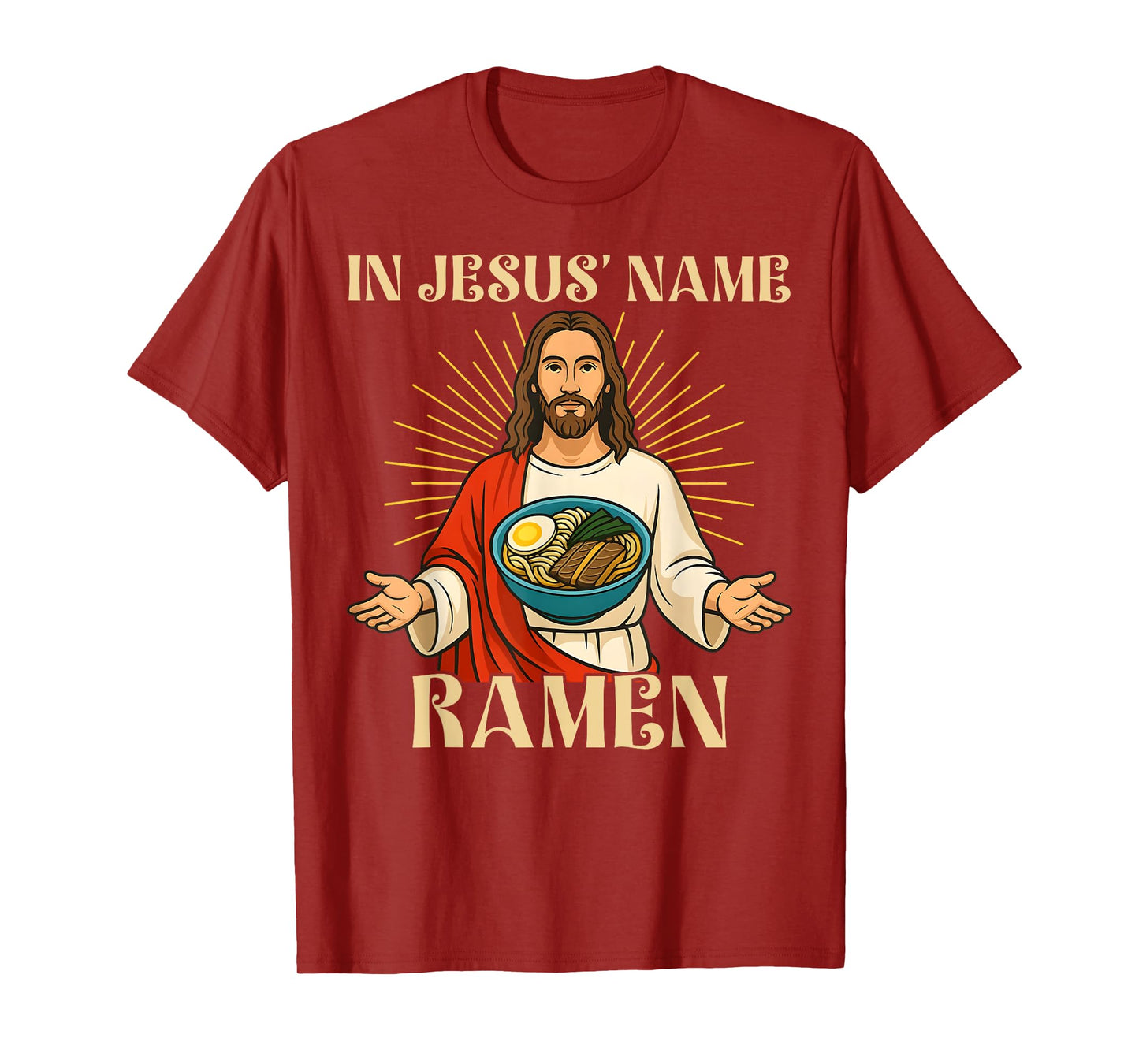 In Jesus Name Ramen Funny Faith Christian Foodie T-Shirt