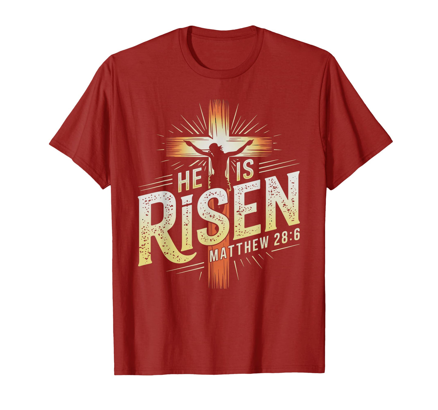 Easter Cross He Is Risen Jesus Christian Men Women Kid Youth T-Shirt