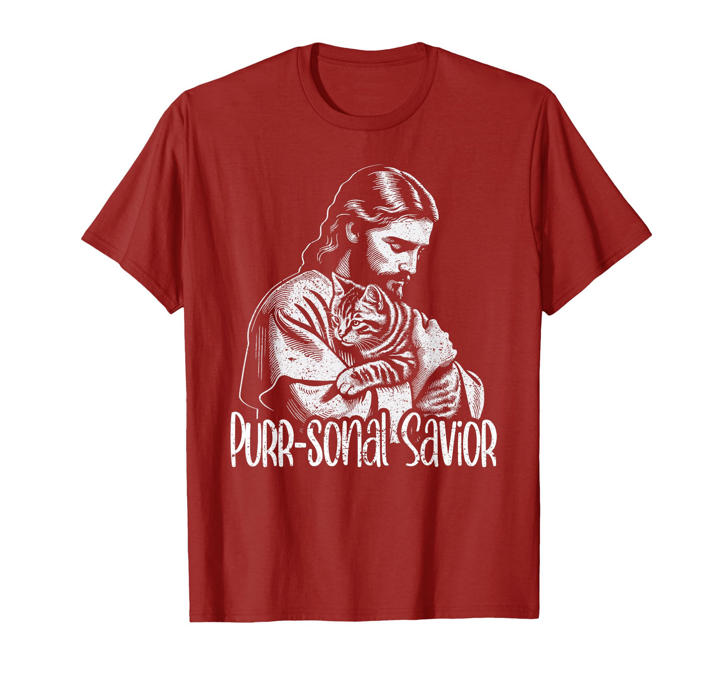Purr-sonal Savior Jesus Loves Cats Christian Faith T-Shirt