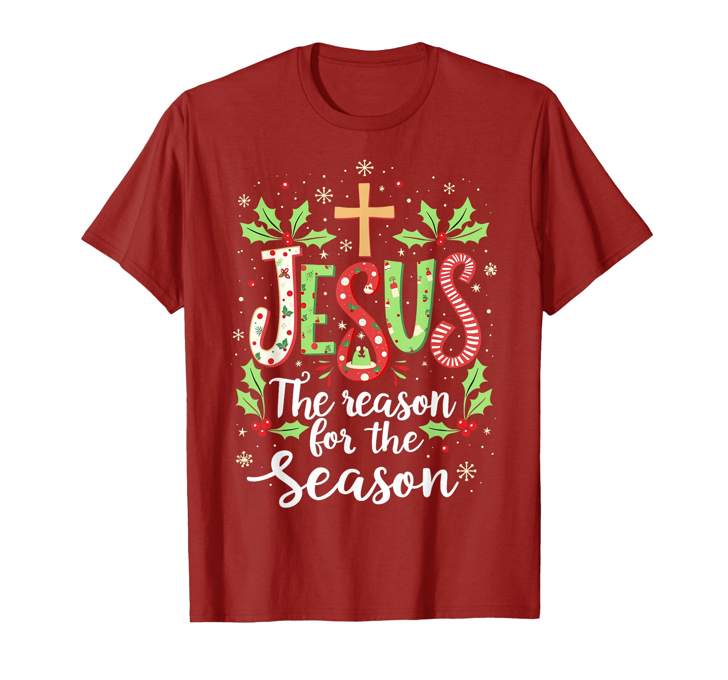 Jesus is the Reason for the Season Christmas Christian Tee T-Shirt