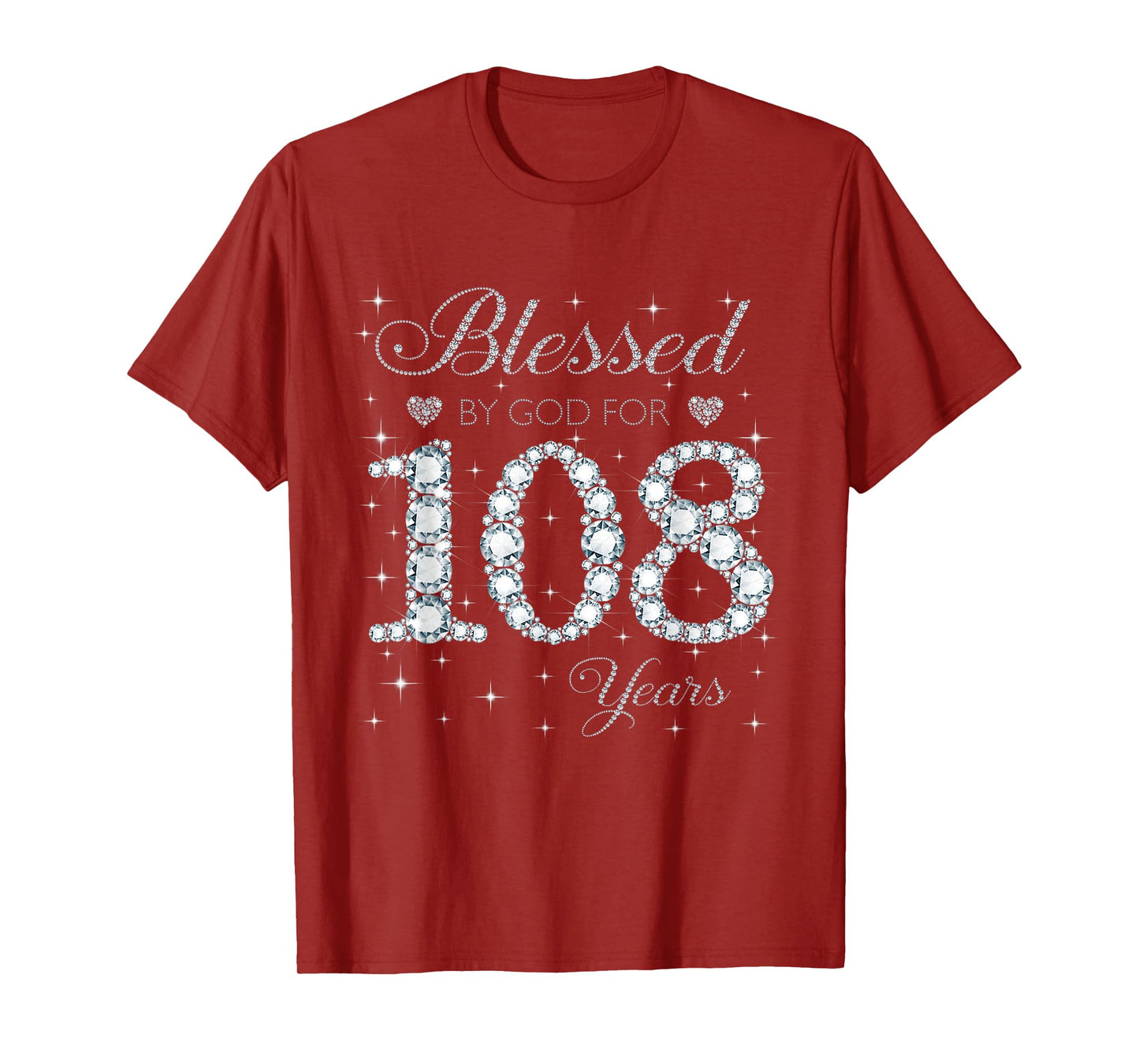 Blessed by God For 108 Years Old 108th Birthday Women Lady T-Shirt