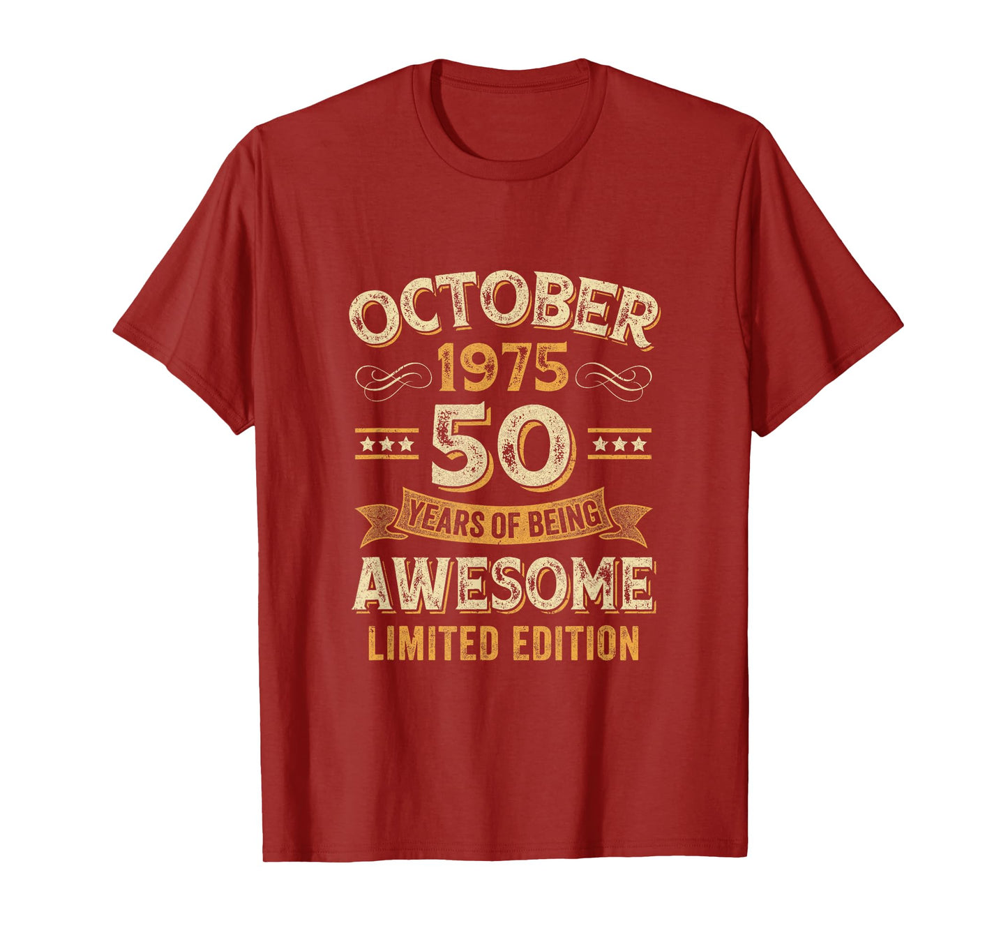 50 Years Awesome Vintage October 1975 50Th Birthday T-Shirt