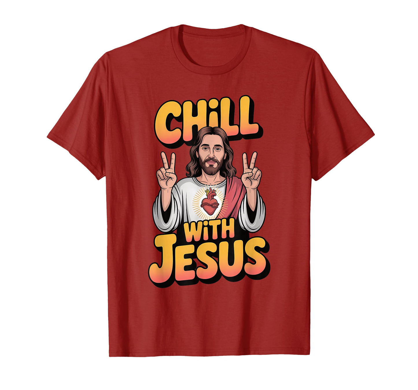Chill with Jesus Funny Religious Faith Christian T-Shirt