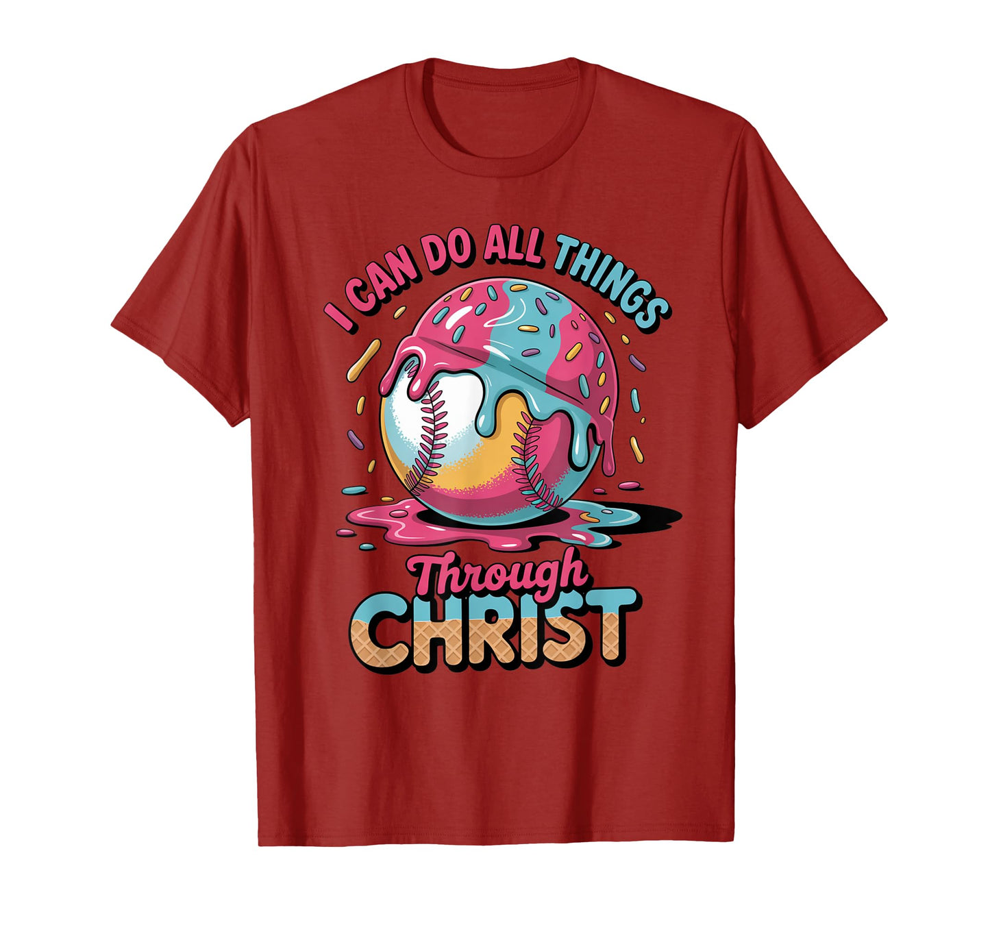 Ice Cream Drip Baseball Stuff Christian Baseball Shirt Boys T-Shirt