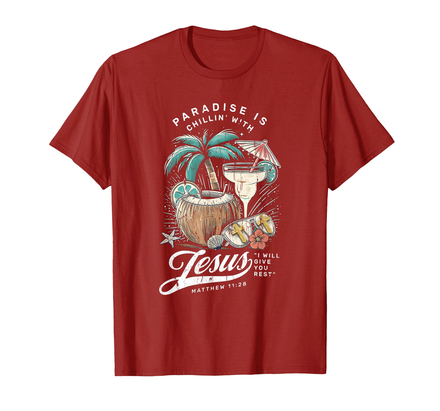 Paradise is Chillin' With Jesus Matthew, Jesus Beach Towel T-Shirt