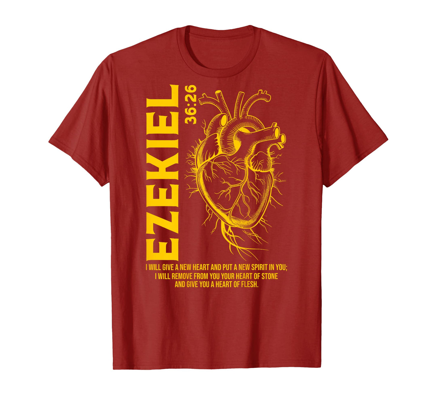 Vintage Ezekiel 36-26 Heart of Flesh Bible Verse Christian T-Shirt