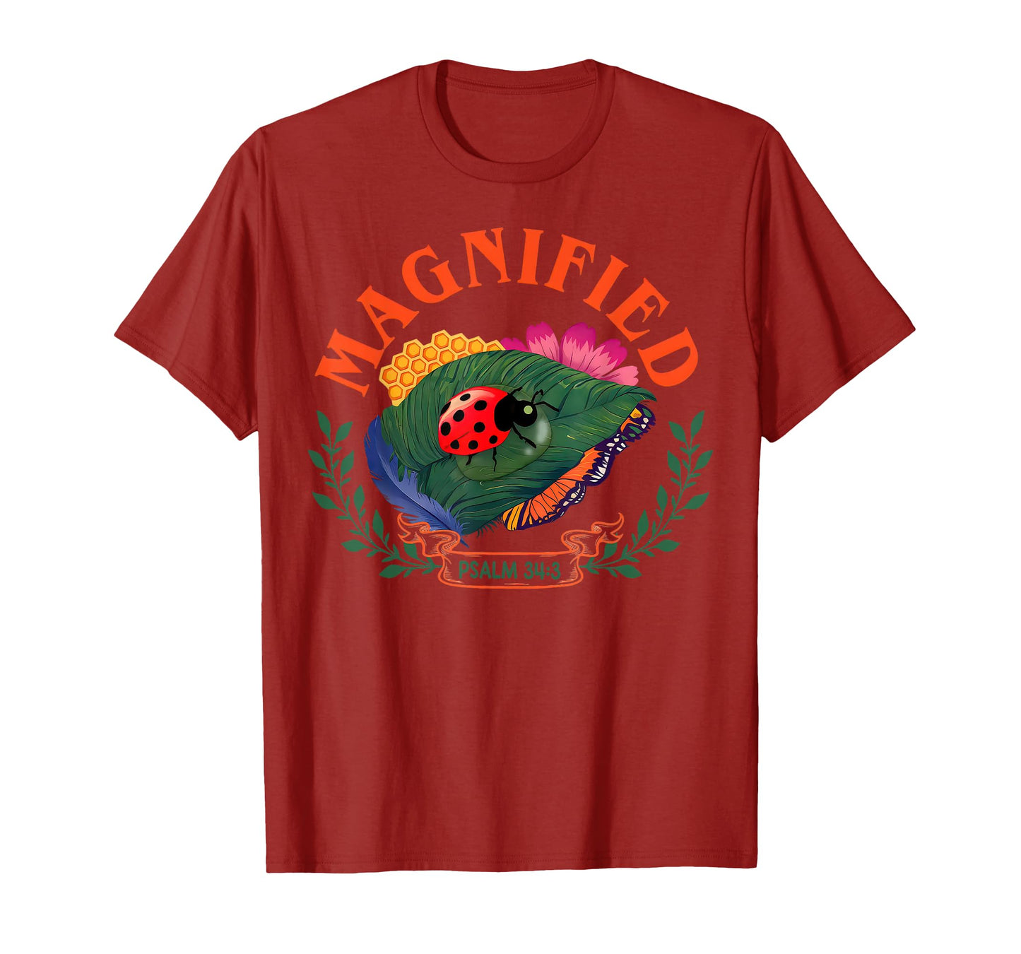 Magnified Psalm 34:3 VBS 202 Bible Summer Camp Christian T-Shirt