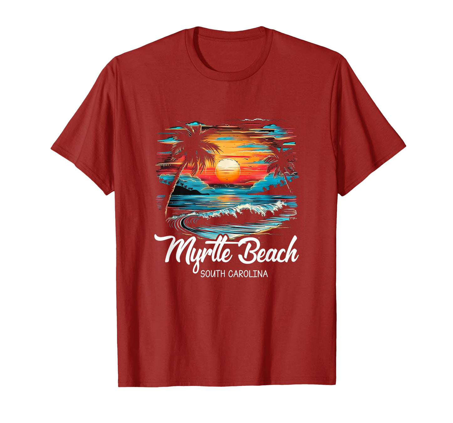 Family Vacation Retro Sunset South Carolina Myrtle Beach T-Shirt