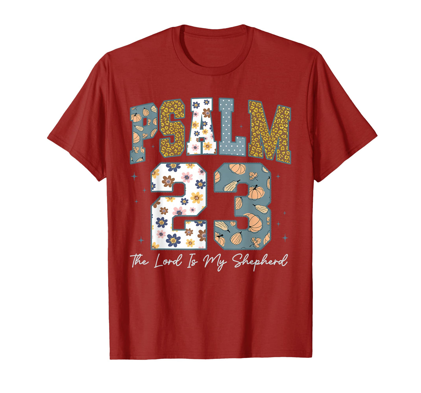 Christian Psalm 23 Retro The Lord is My Shepherd Bible Verse T-Shirt