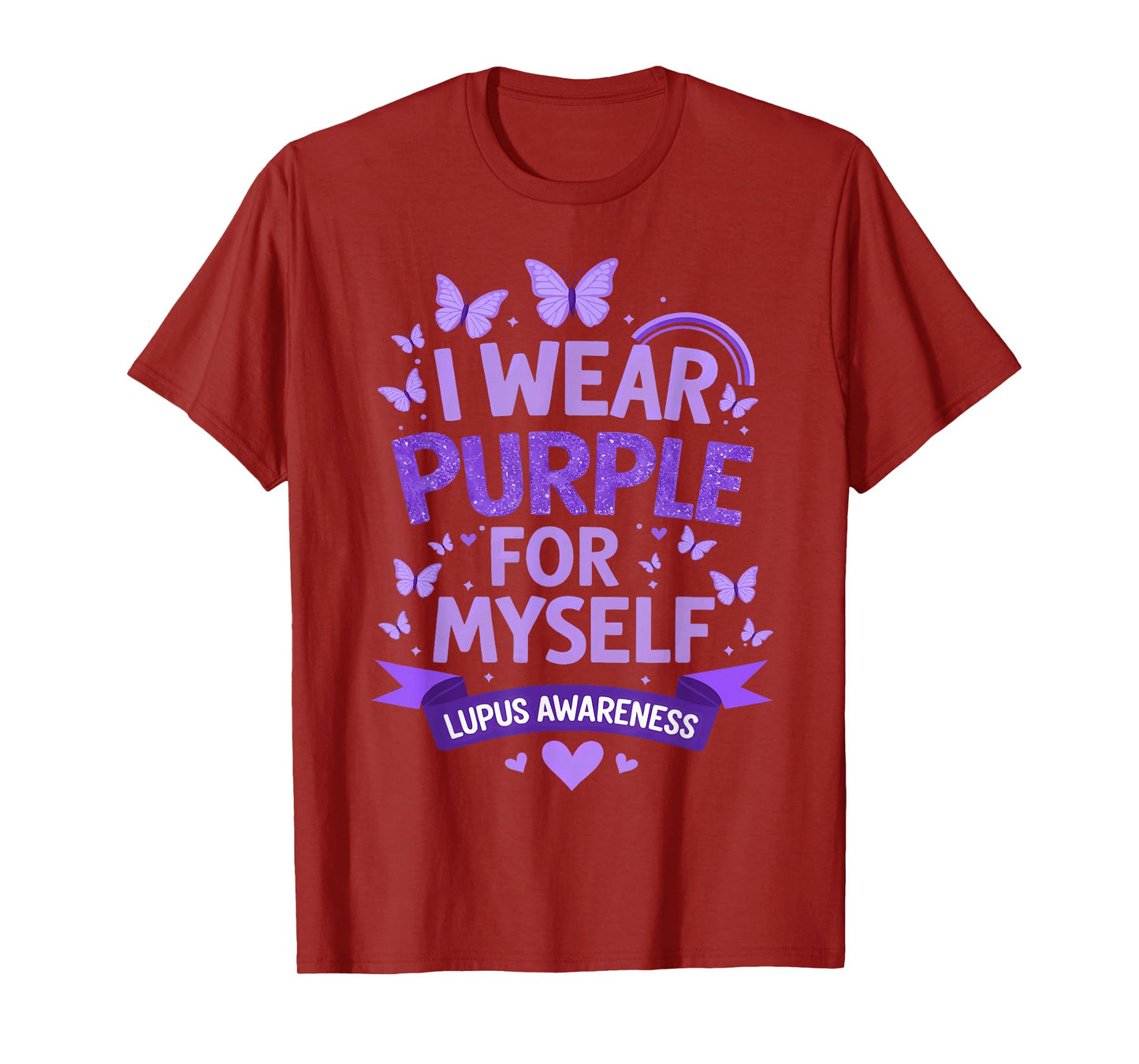I Wear Purple for Myself Support Lupus Awareness Day Ribbon T-Shirt