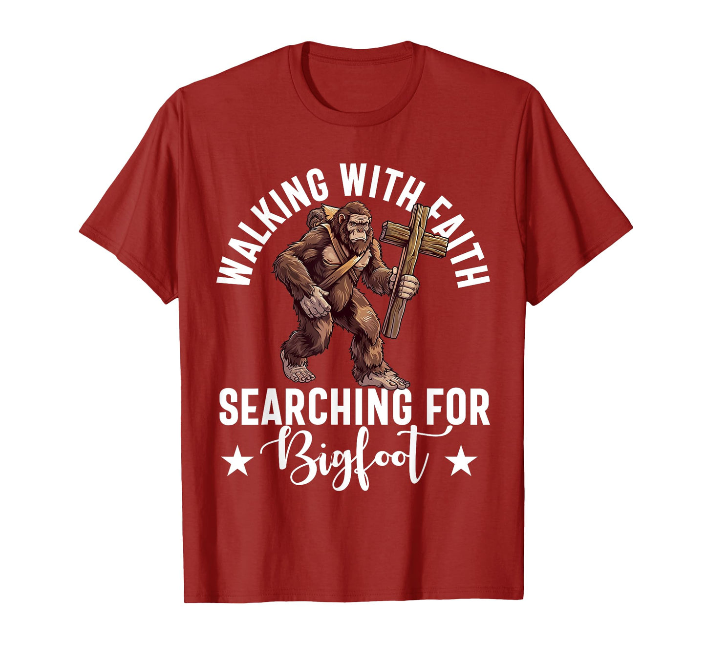 Bigfoot For Christian Sasquatch Jesus Believer Christianity T-Shirt