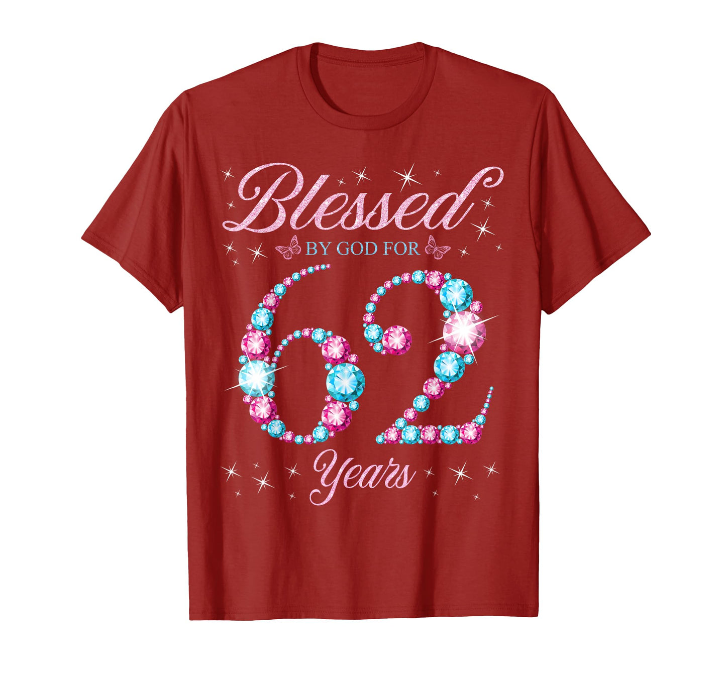 Blessed By God For 62 Years Old 62nd Birthday Woman Queen T-Shirt