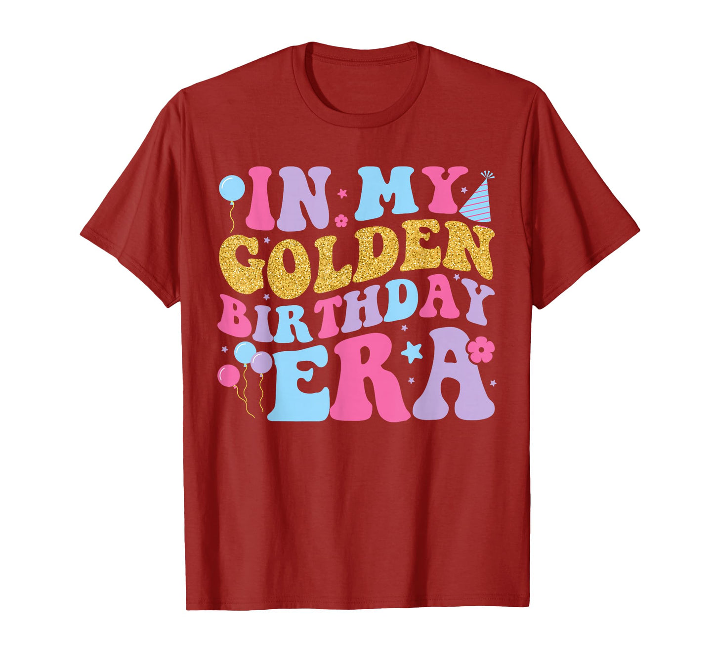 In My Golden Birthday Era Girls Women Retro Groovy Birthday T-Shirt