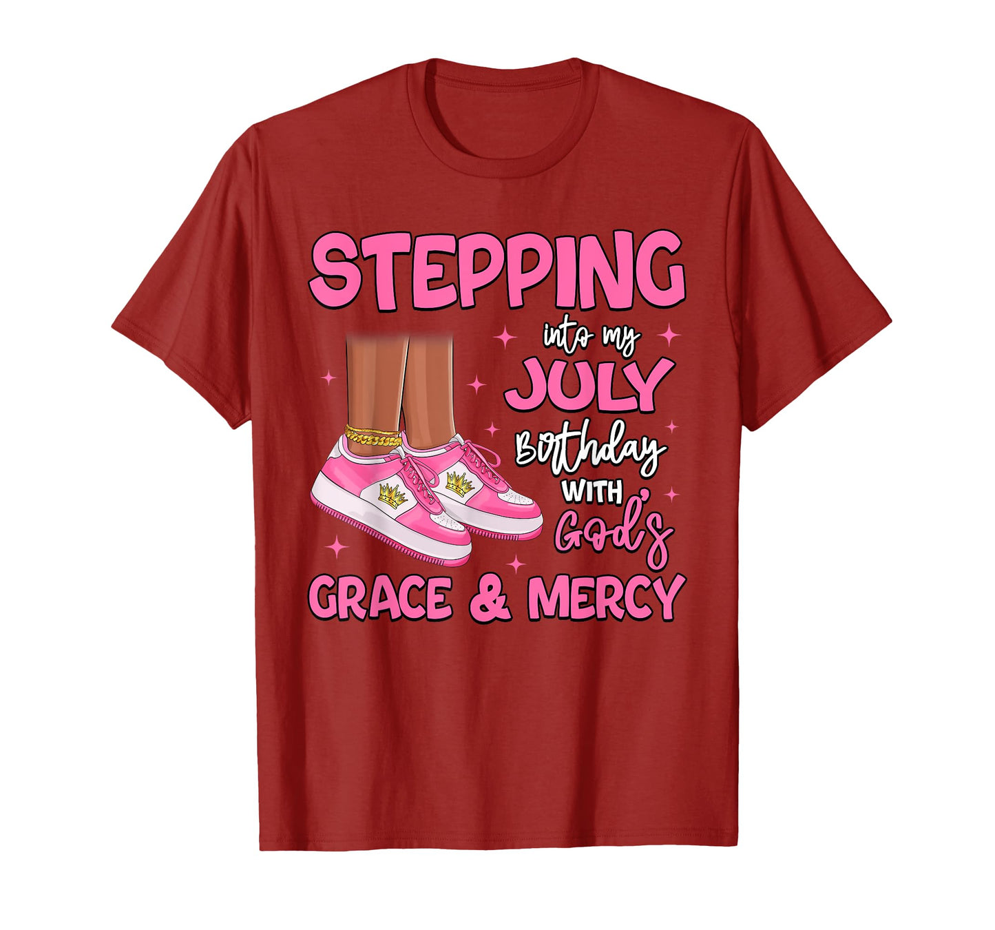 Stepping Into My July Birthday Black Girl Bday Queen T-Shirt