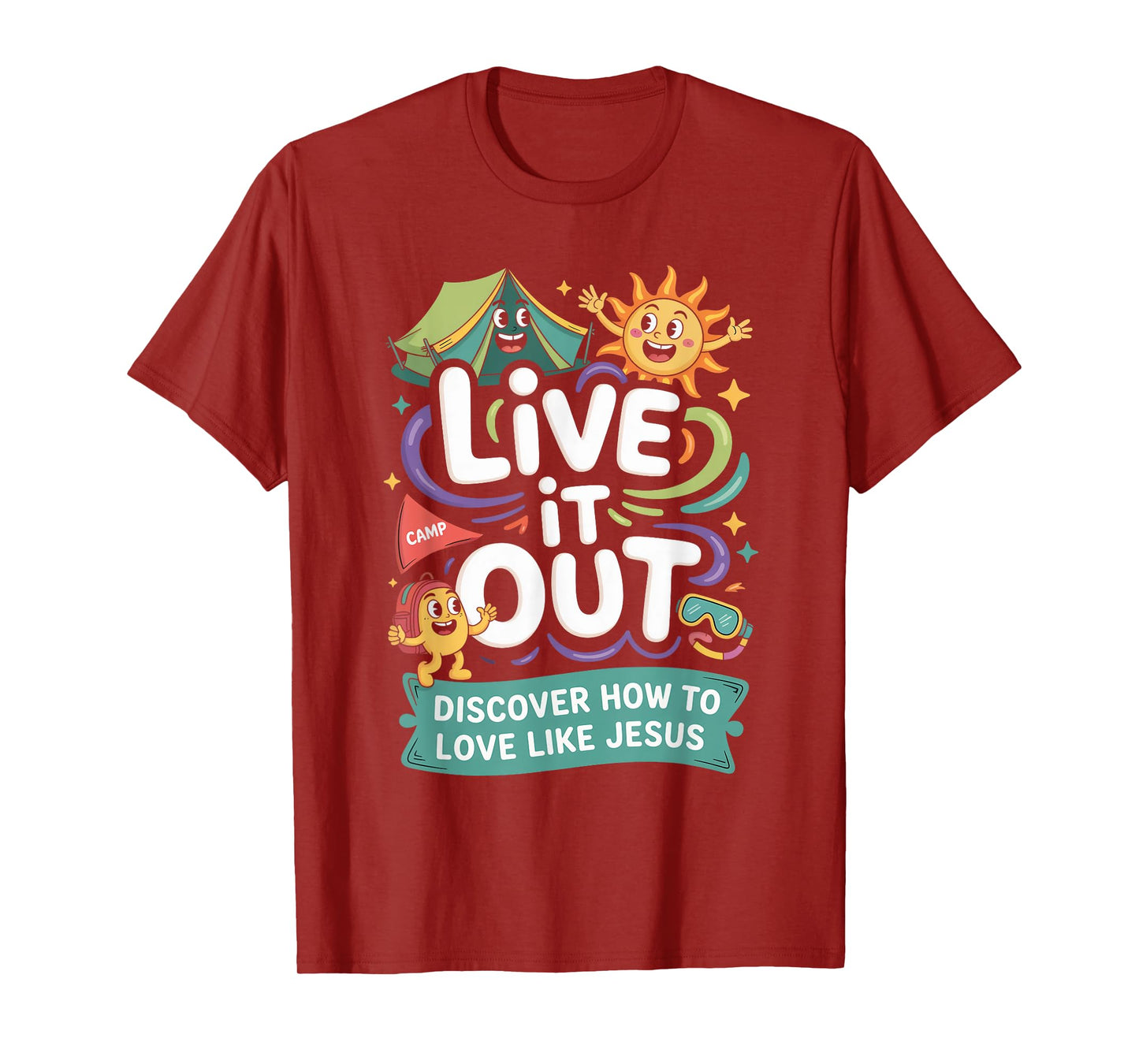 Live It Out Love Like Jesus VBS 2025 Christian Camping T-Shirt