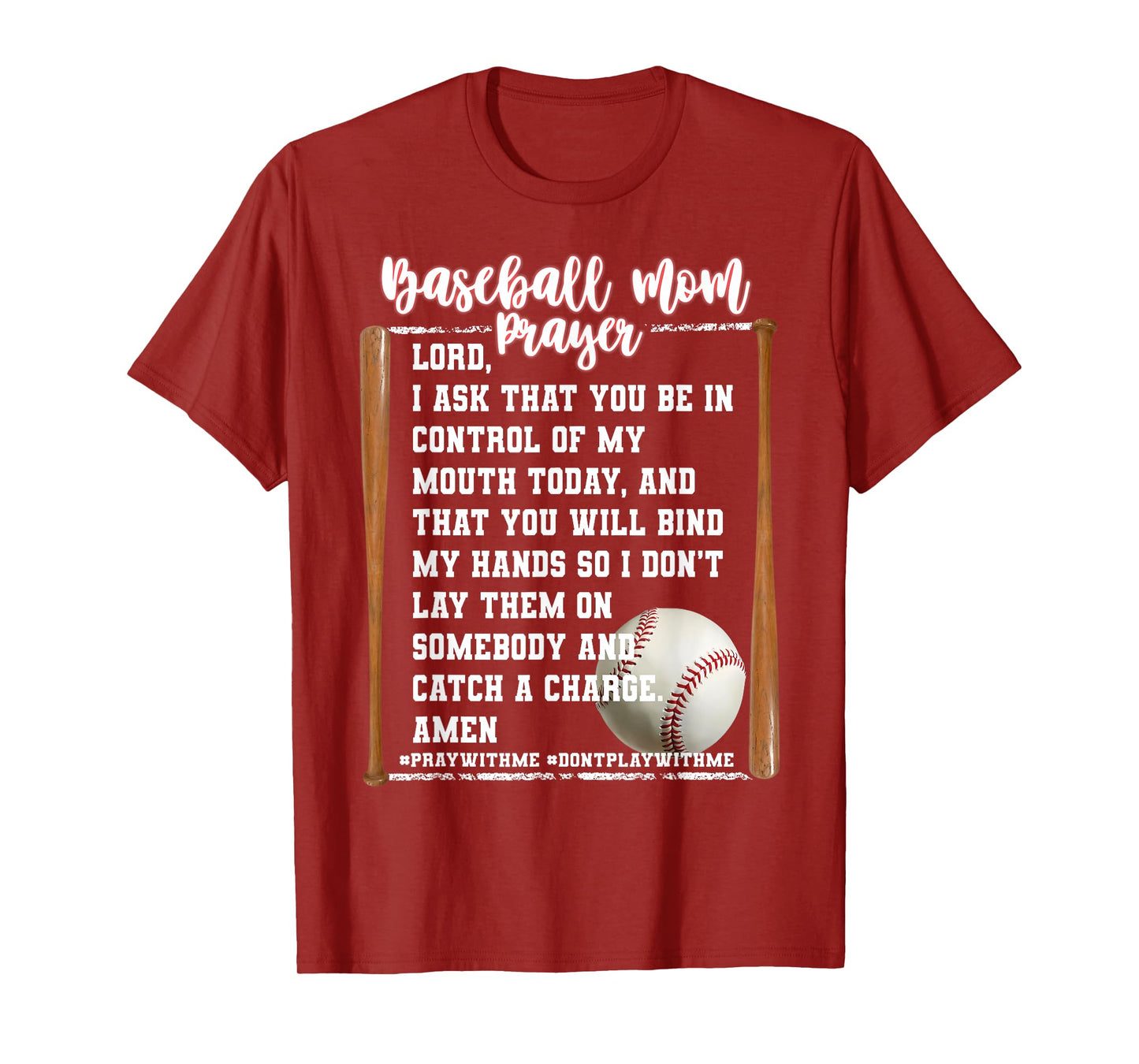 Baseball Mom Prayer Game Day Softbal Christian Religious T-Shirt