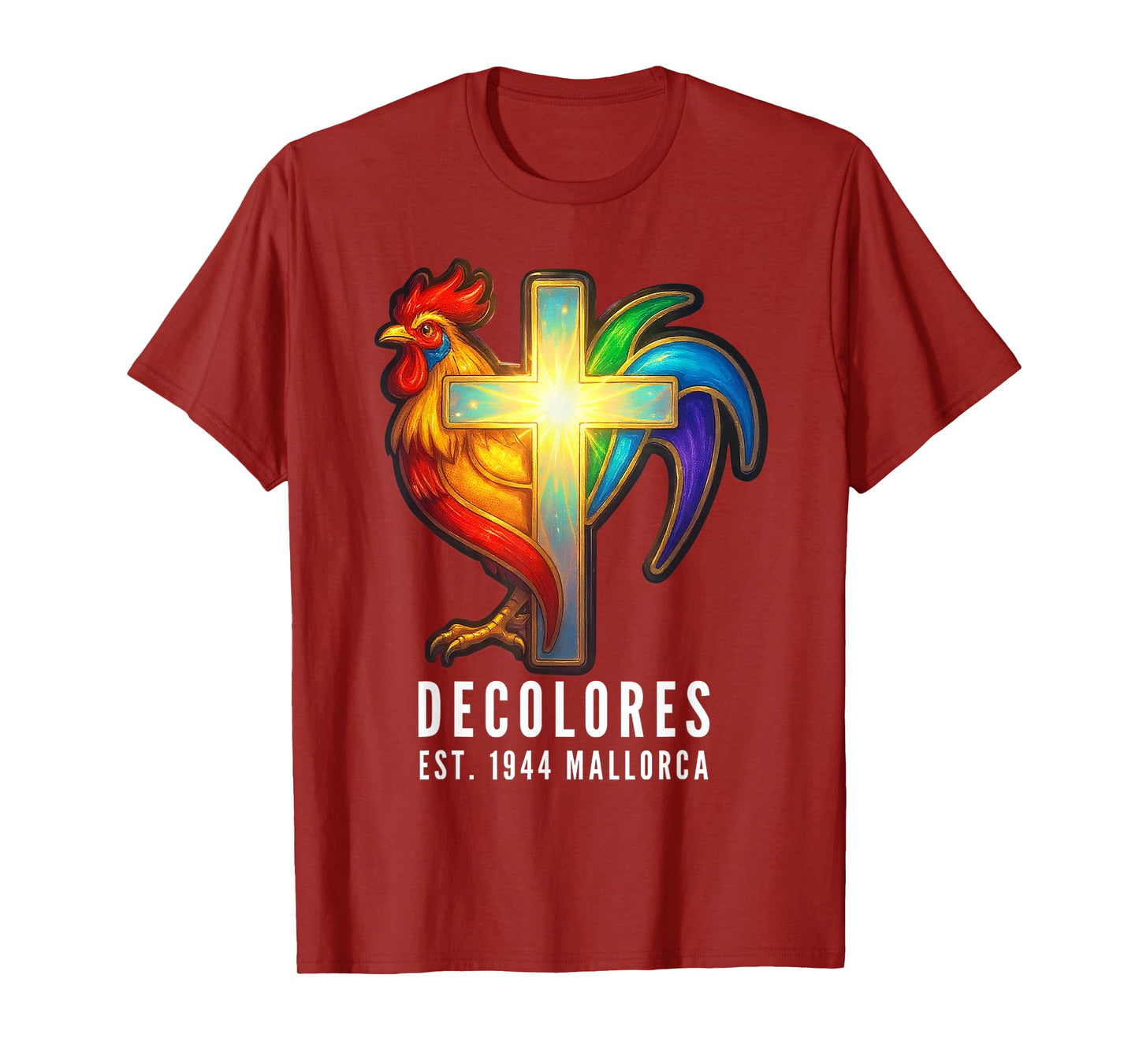 DeColores Cursillo Rainbow Rooster Catholic T-Shirt