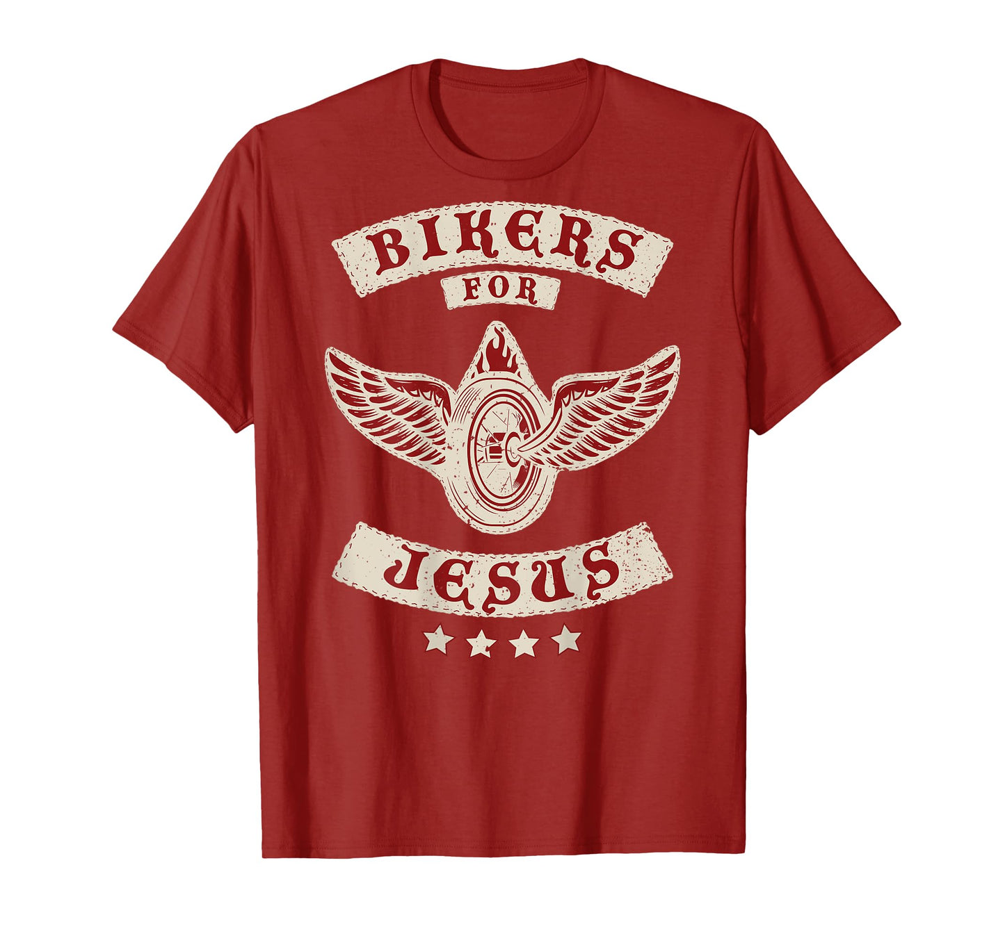 Bikers for Jesus Christian Motorcycle Patch (Design on Back) T-Shirt
