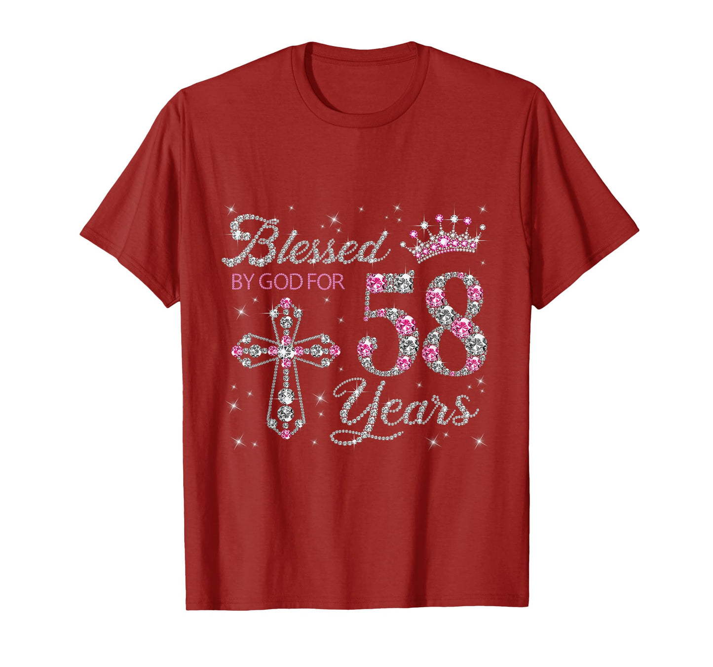Blessed by God For 58 Years Old 58th Birthday Gift For Women T-Shirt