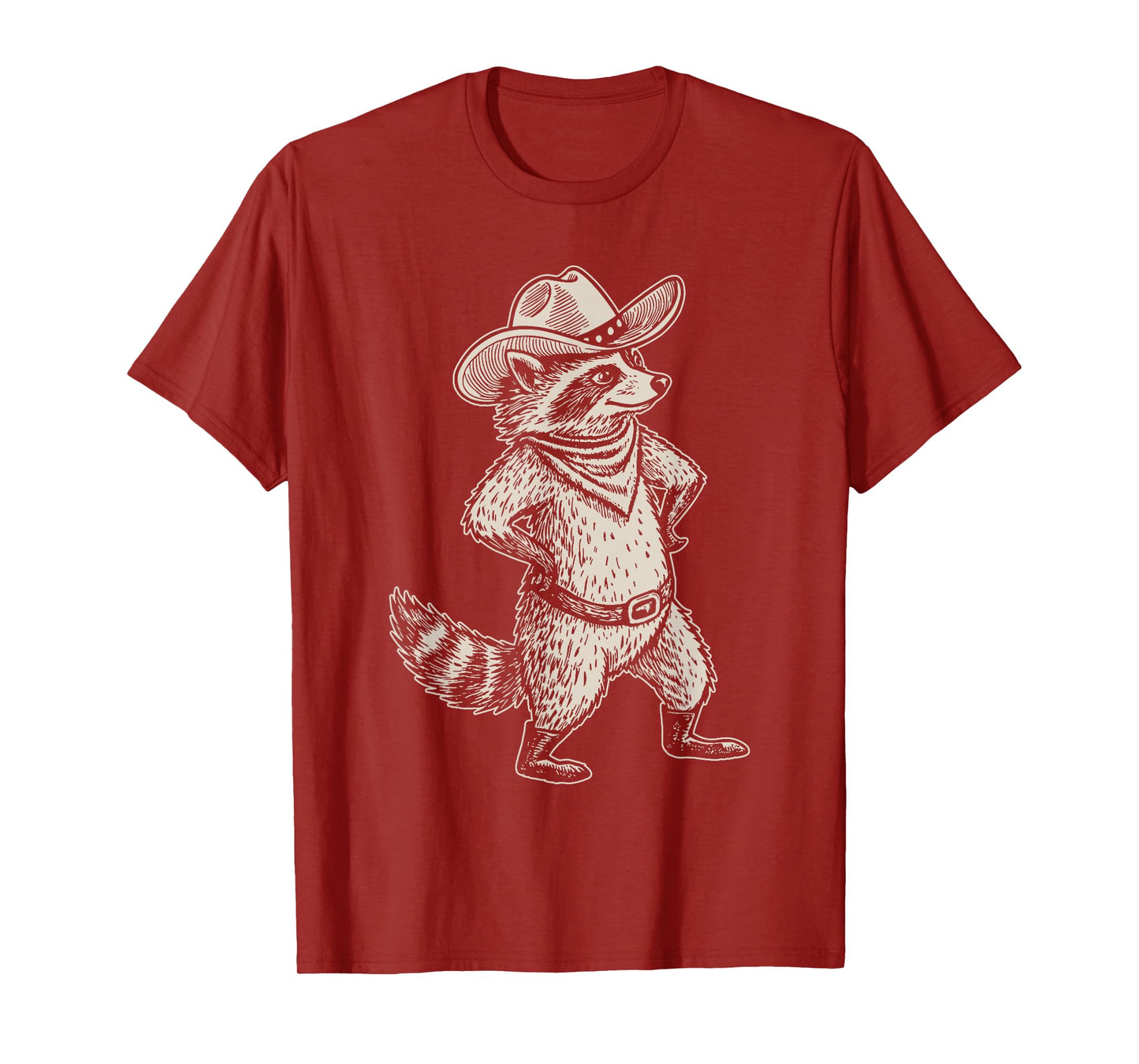 Vintage Raccoon Western Country Trash Panda Cowgirl Cowboy T-Shirt