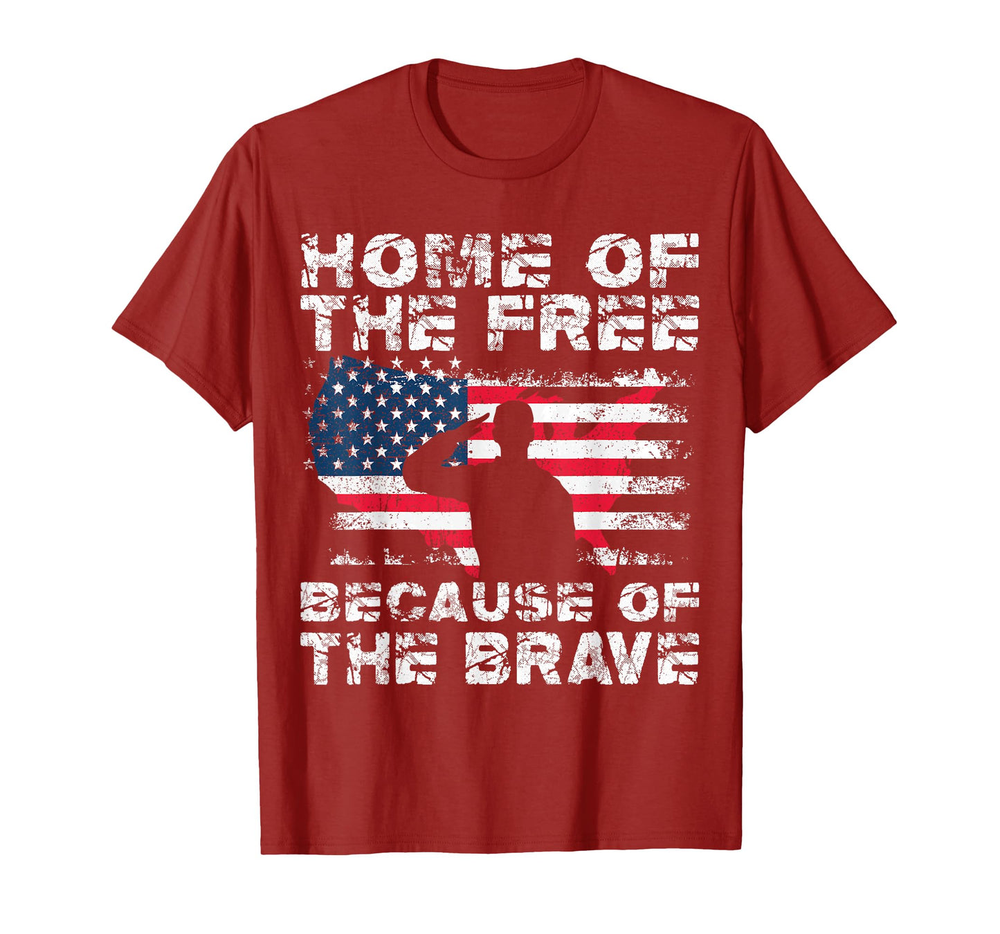 Home Of The Free Because Of The Brave Vintage Military T-Shirt
