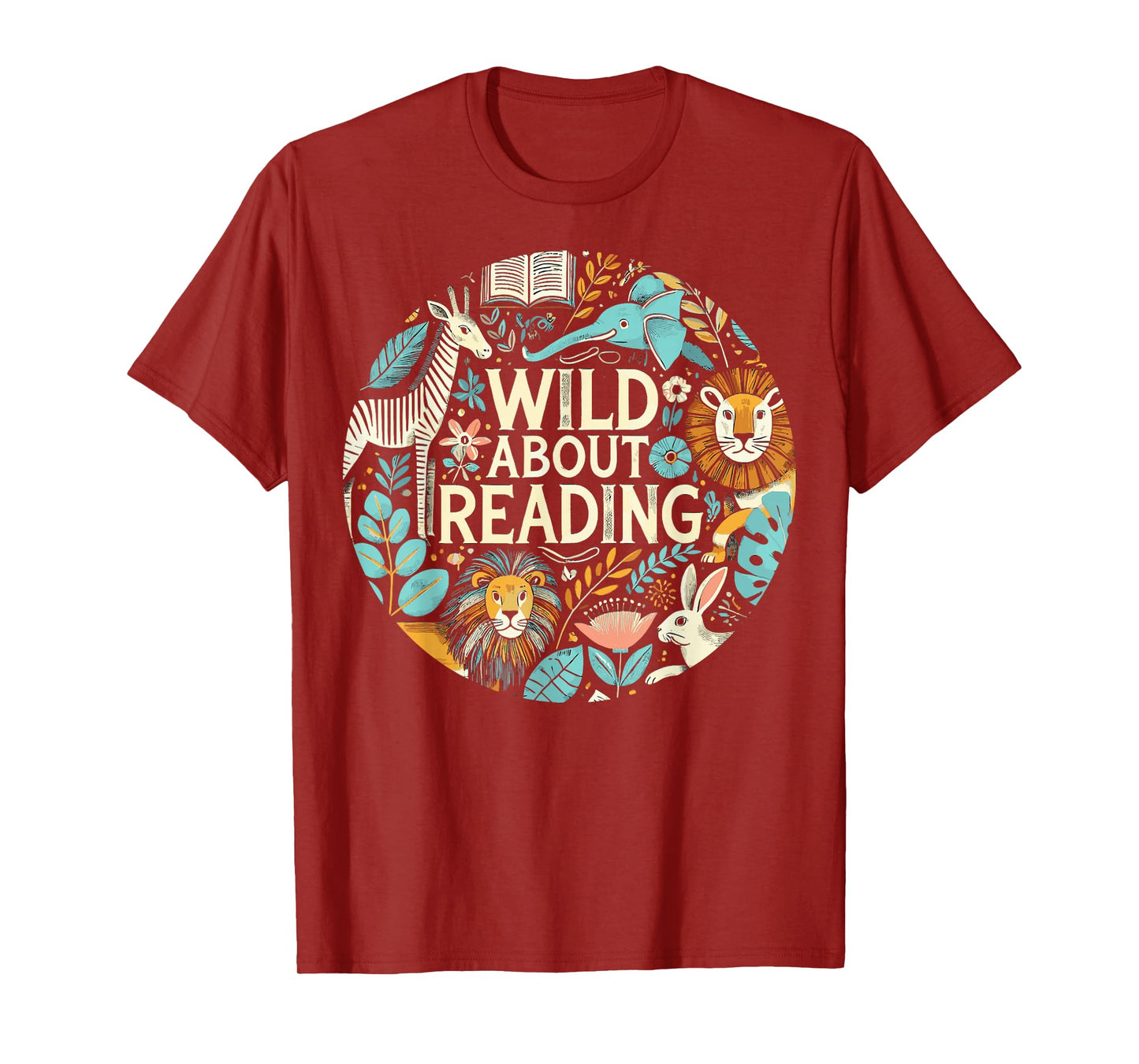 Wild About Reading Zoo Animals for Bookworm Book Reader T-Shirt