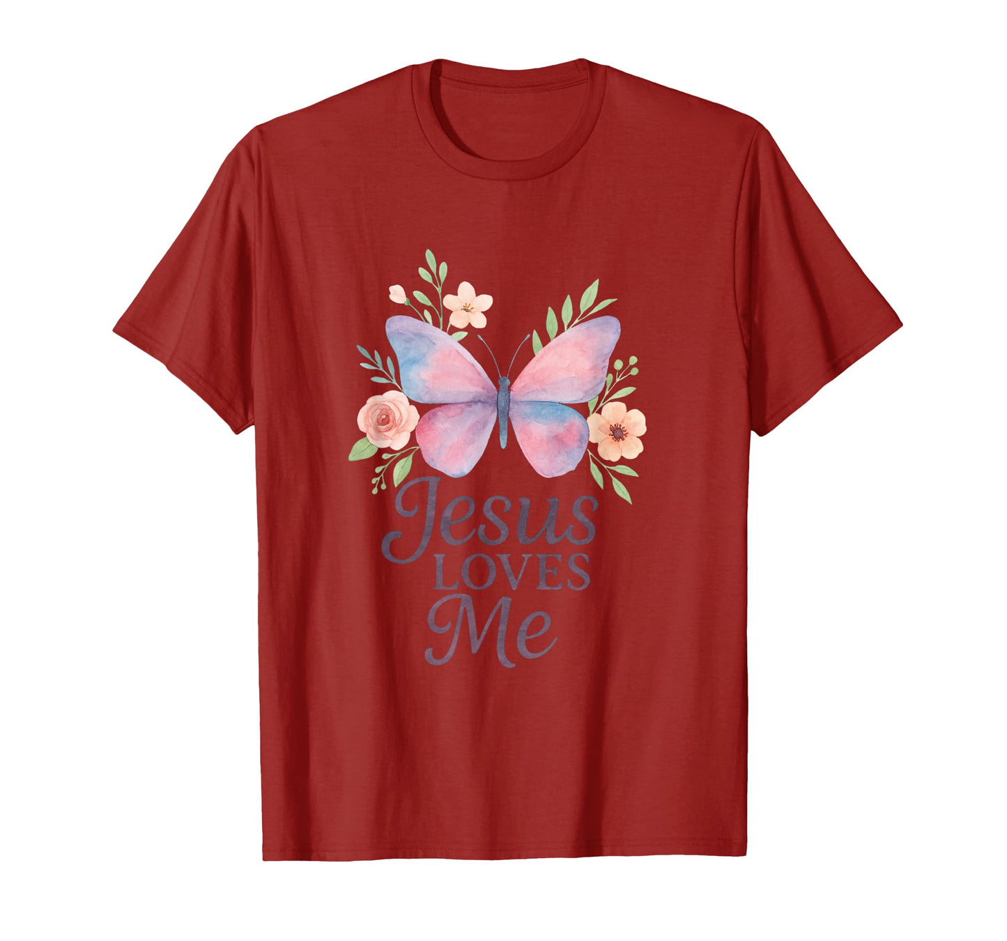 Jesus Loves Me, Butterfly Art - Religious T-Shirt
