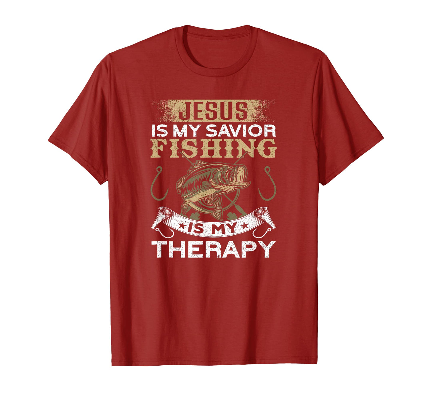 Jesus Is My Savior. Fishing Is My Therapy | Funny Fishing T-Shirt