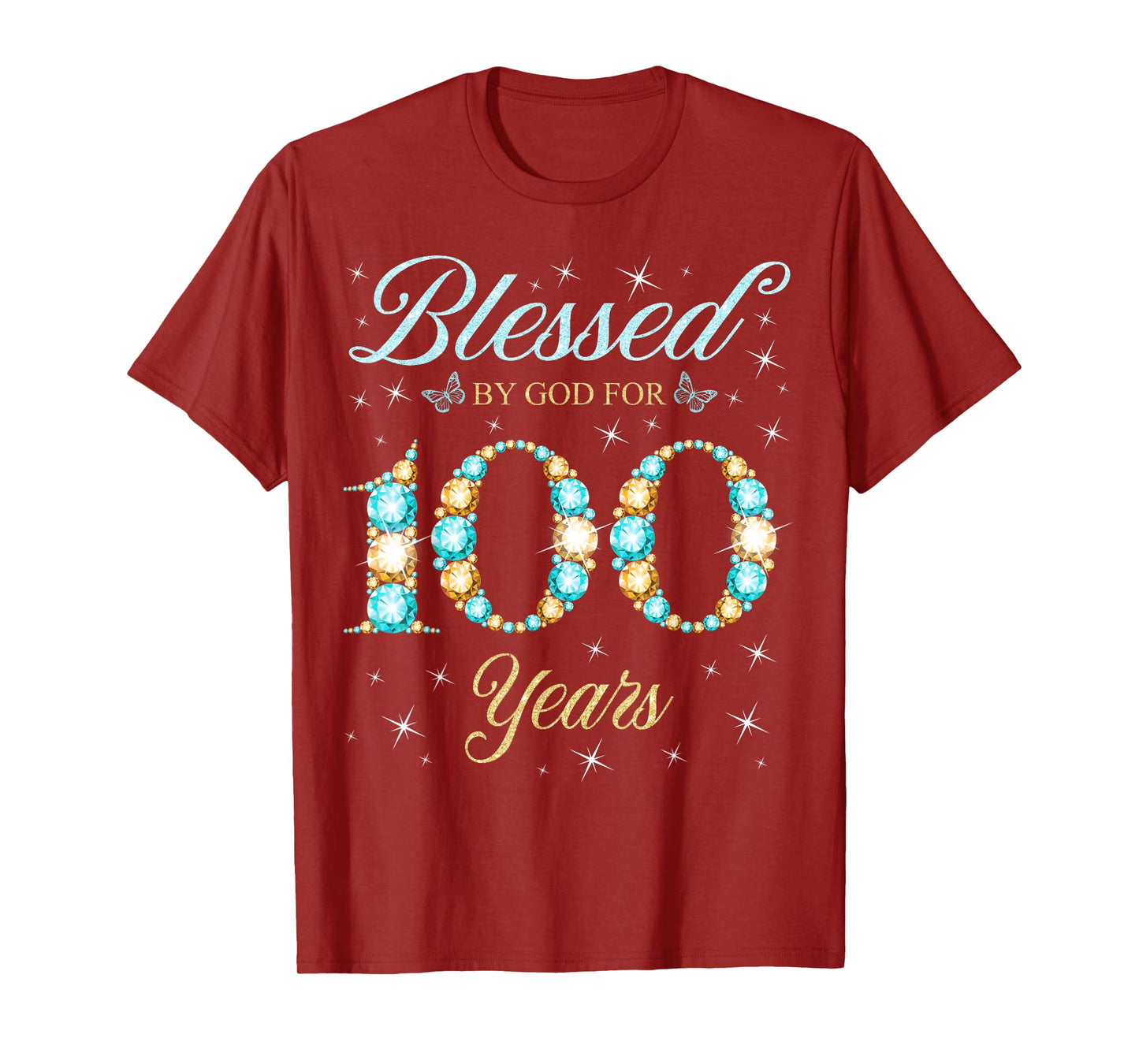 Blessed By God For 100 Years Old 100th Birthday Party B-Day T-Shirt