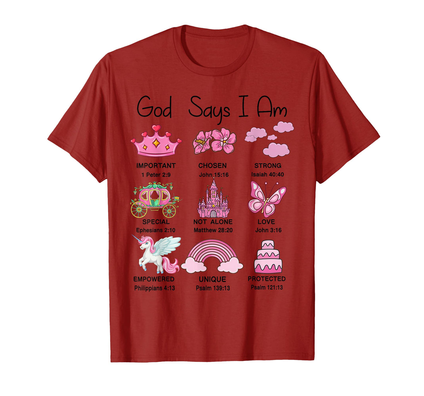 Christian Girl Toddler God Say Am Princess Bible Verse Jesus T-Shirt