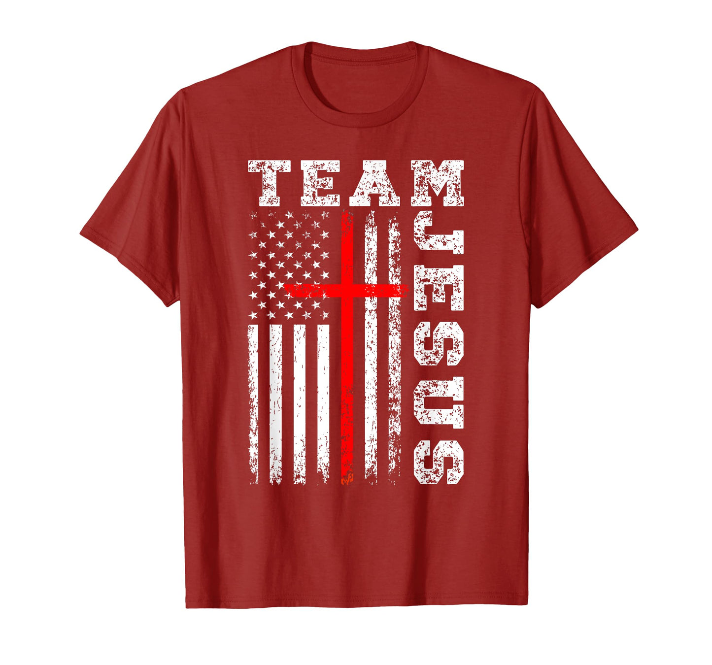 Team Jesus Cross And US Flag T-Shirt