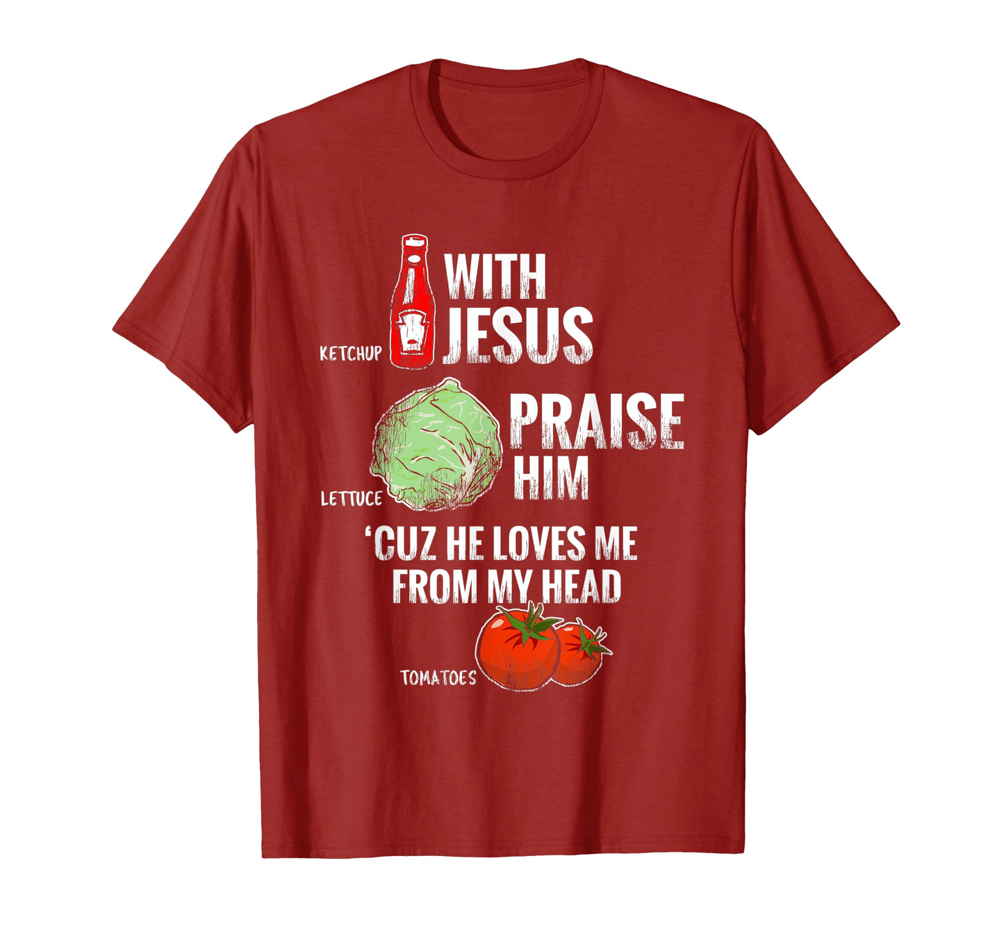 Funny Jesus Christian T-Shirt Vegetarian Tee for Word Pun