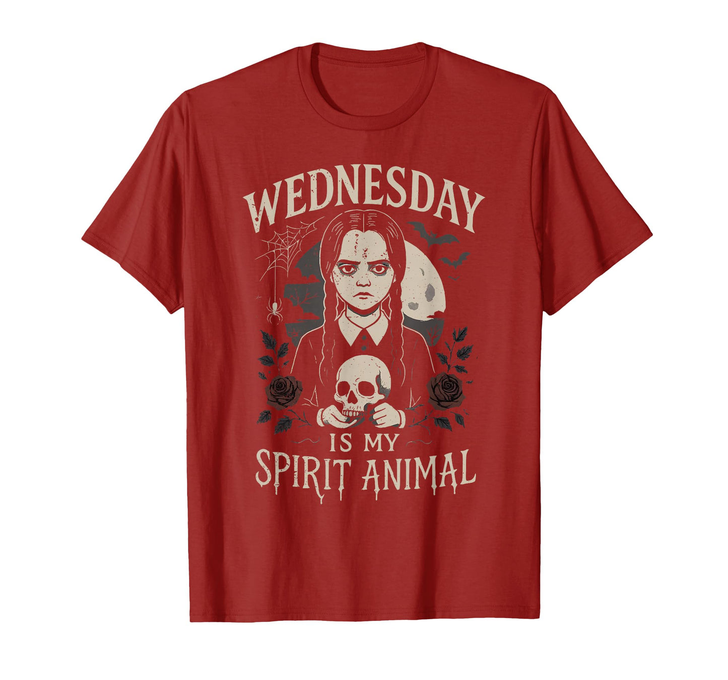Retro Funny Wednesday is My Spirit Animal Spooky Halloween T-Shirt
