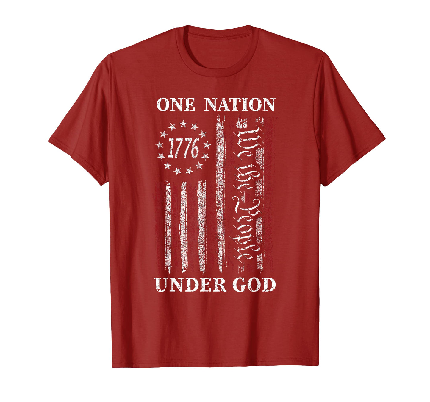 One Nation Under God Flag 4th Of July Patriotic Christian T-Shirt