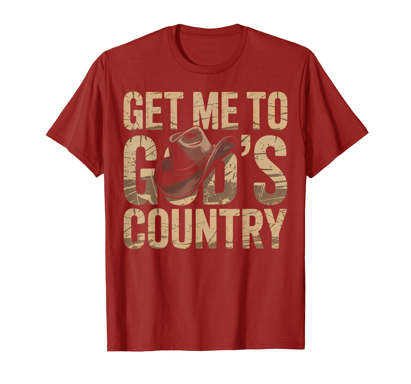 Get Me to God's Good Country Cowboy Western Hat Design T-Shirt