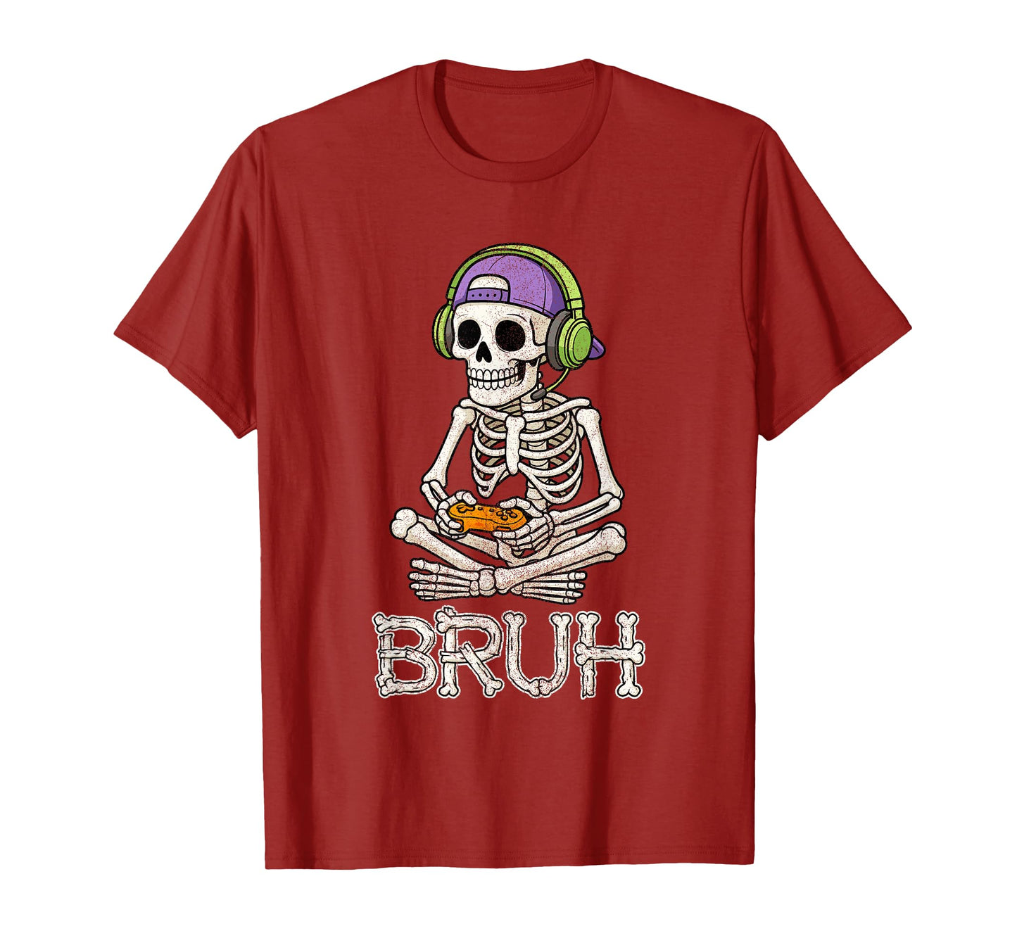 Funny Gamer Skeleton Gamer Teen Boys Video Gaming Bruh T-Shirt