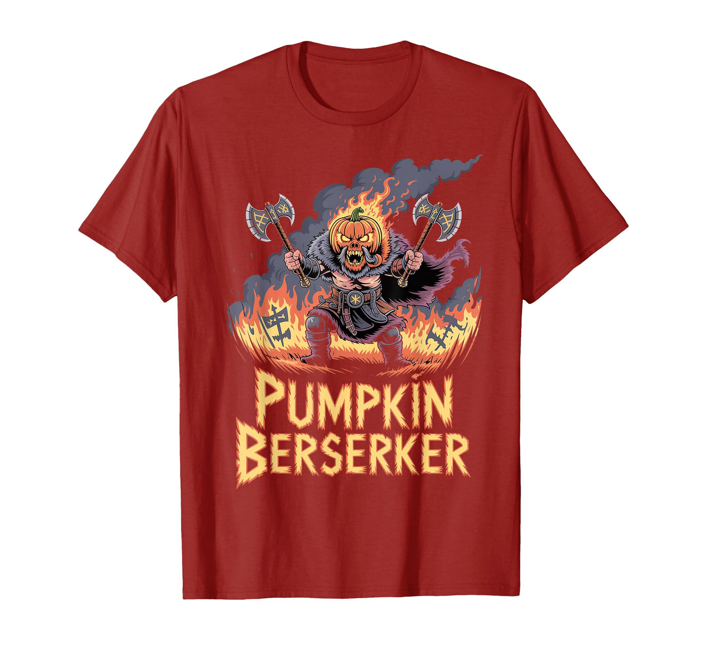 Funny Pumpkin Viking Warrior - Halloween Norse Mythology T-Shirt